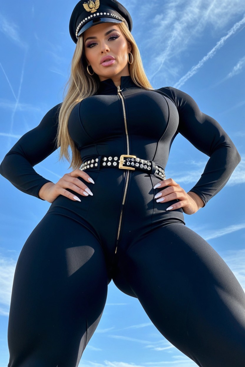 Standing, Looking Down At Viewer, Dumb Bimbo AI Porn