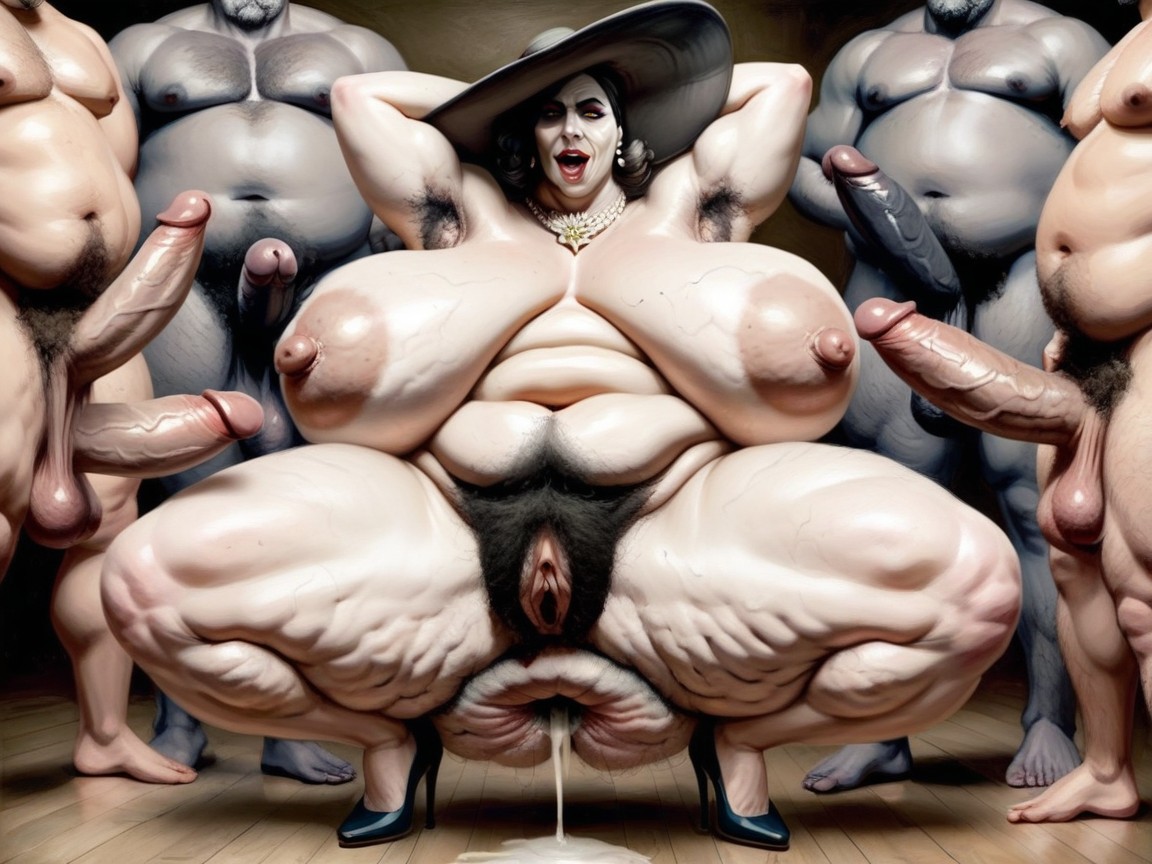 Giant Black Cock Deep In Ass, Hyper Ssbbw Obese Curvy Old Alcina Dimitrescu Massive Anal Sex, Looking At Viewer AI Porn