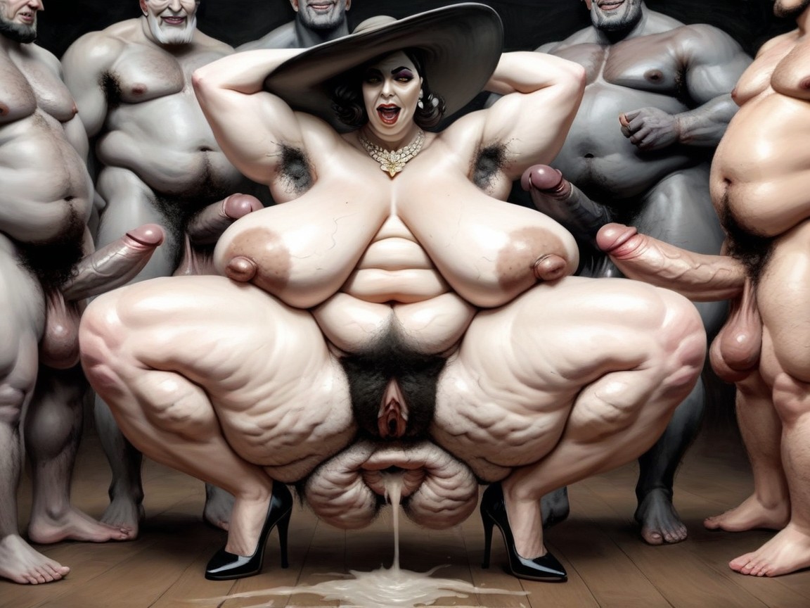 Thick Huge Thighs, Eyes Wide In Shock, Giant Saggy Breasts AI Porn