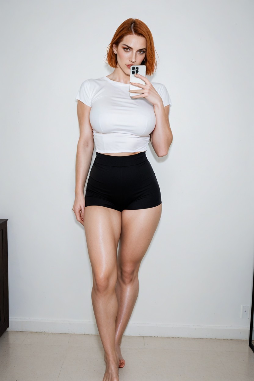Bobcut Haircut, 25+, Ginger AI Porn
