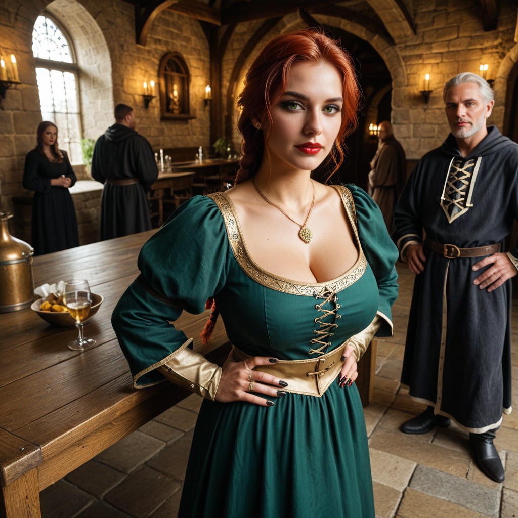 30+, Staring Intently At The Camera With A Face Full Of Sly, Red Hair AI Porn
