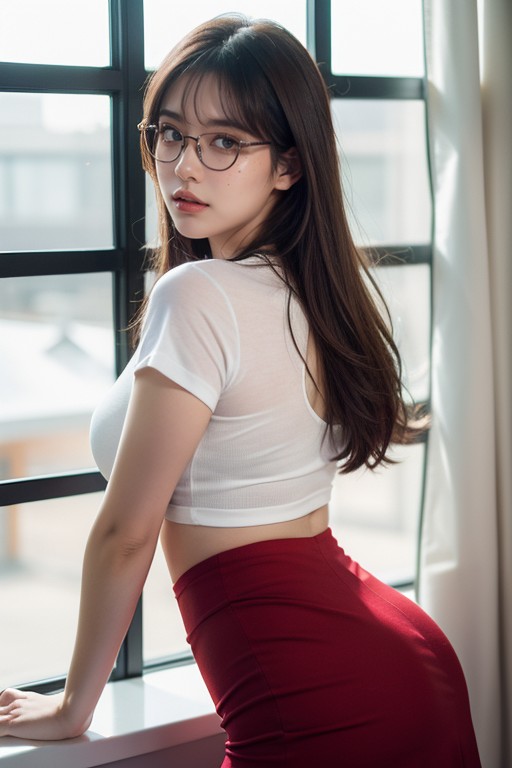 Sorrowful Eyes, Gazing, Visible Ribs AI Porn