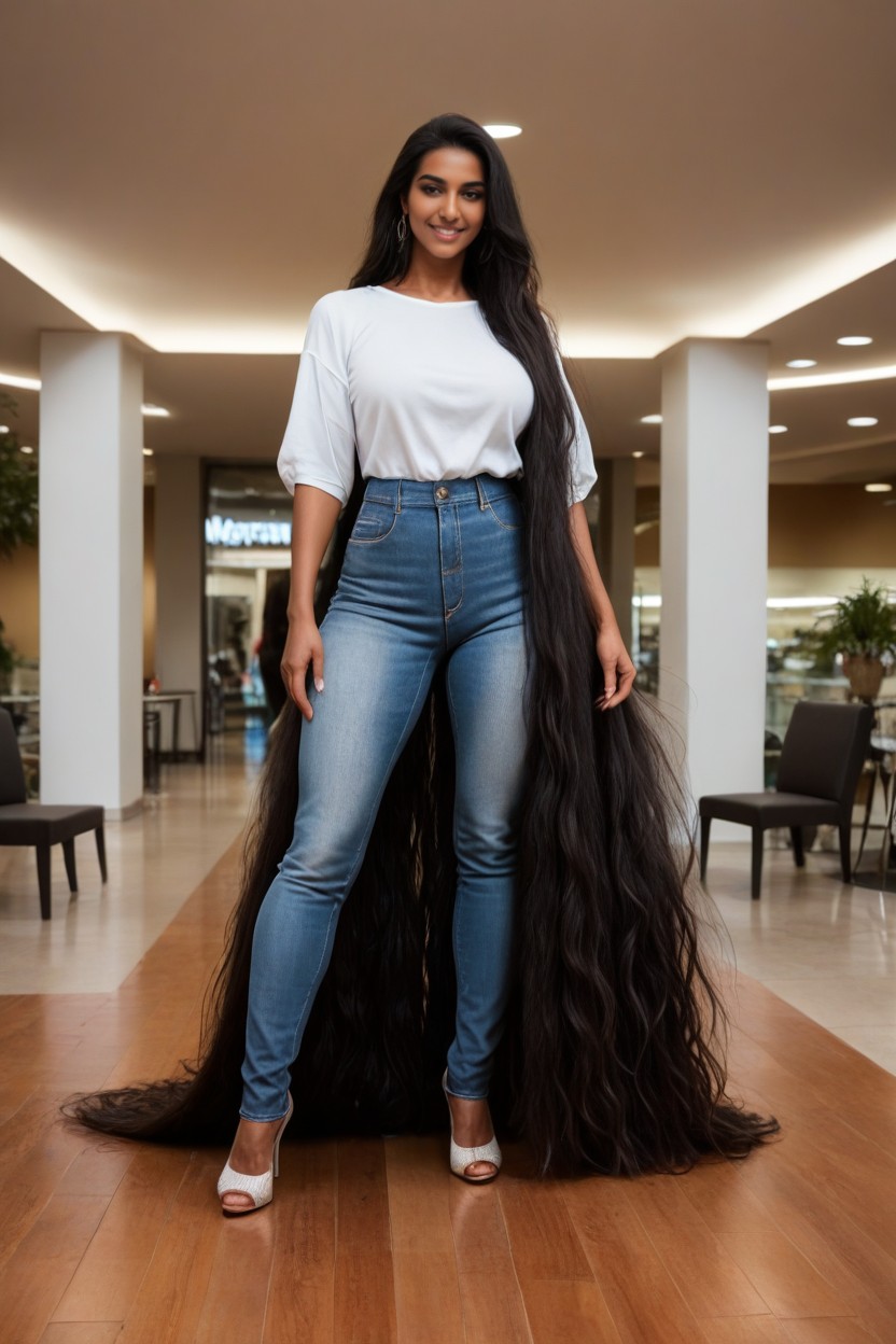 Ft Tall Woman, Full Body, Extremely Long Legs AI Porn