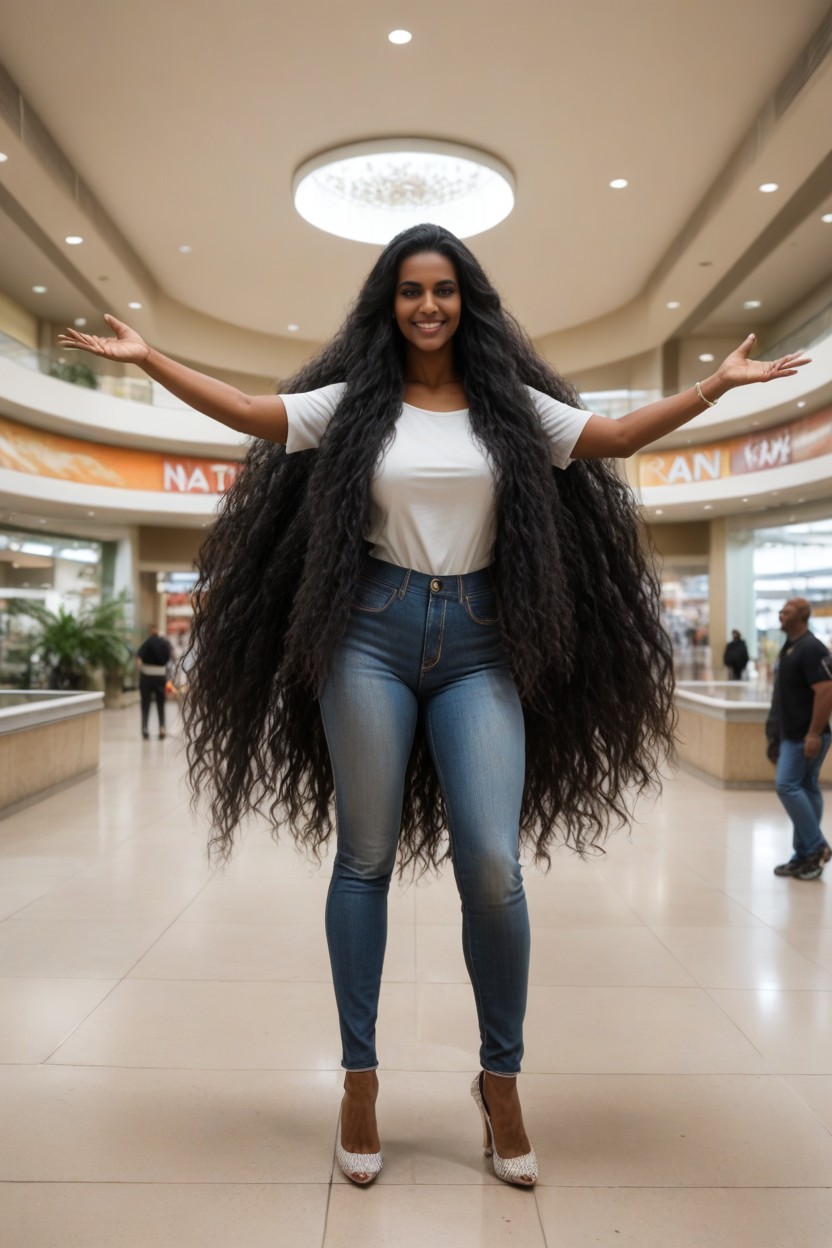 Hands On Hips, Long Length, Ft Tall Woman AI Porn