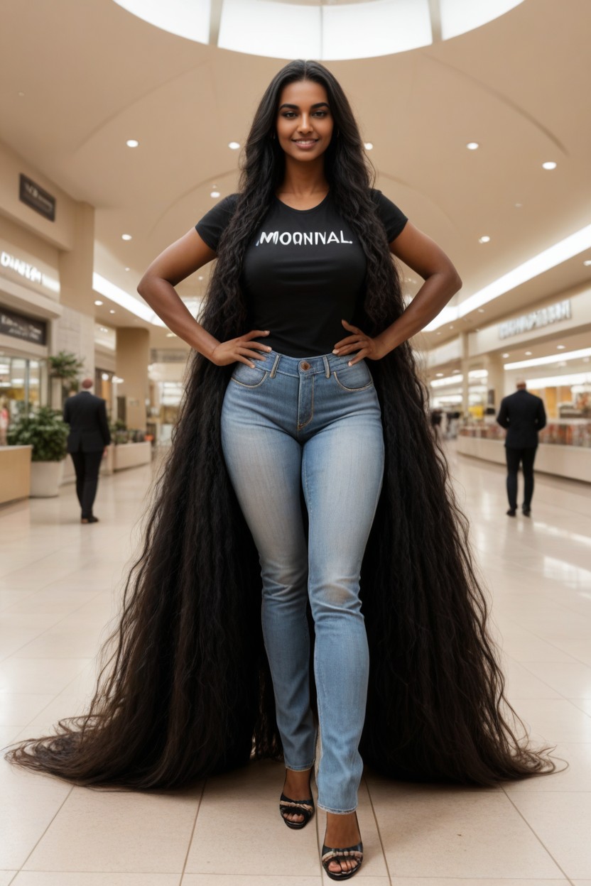 Standing, Long Body, Detailed Hair AI Porn
