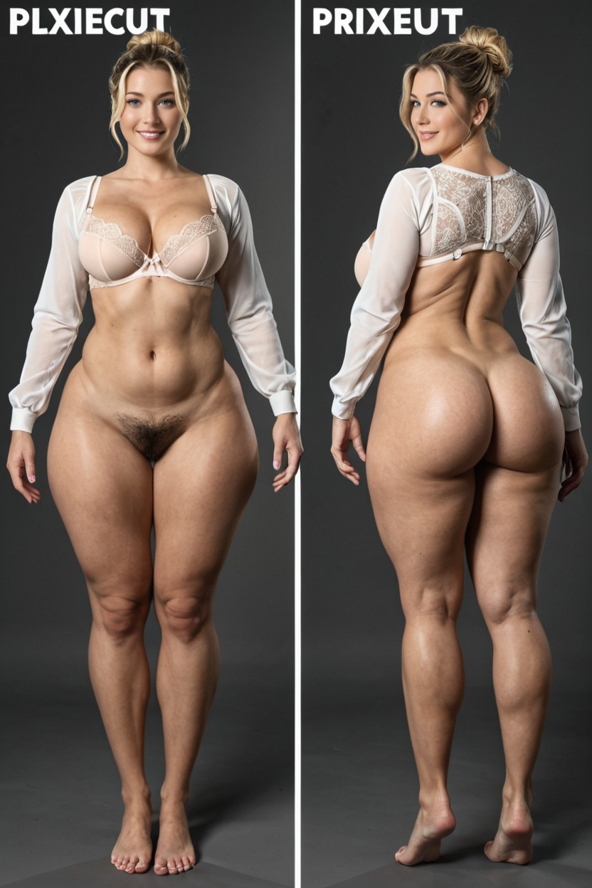 No Posing, Symmetrical Pose, Blonde Hair AI Porn