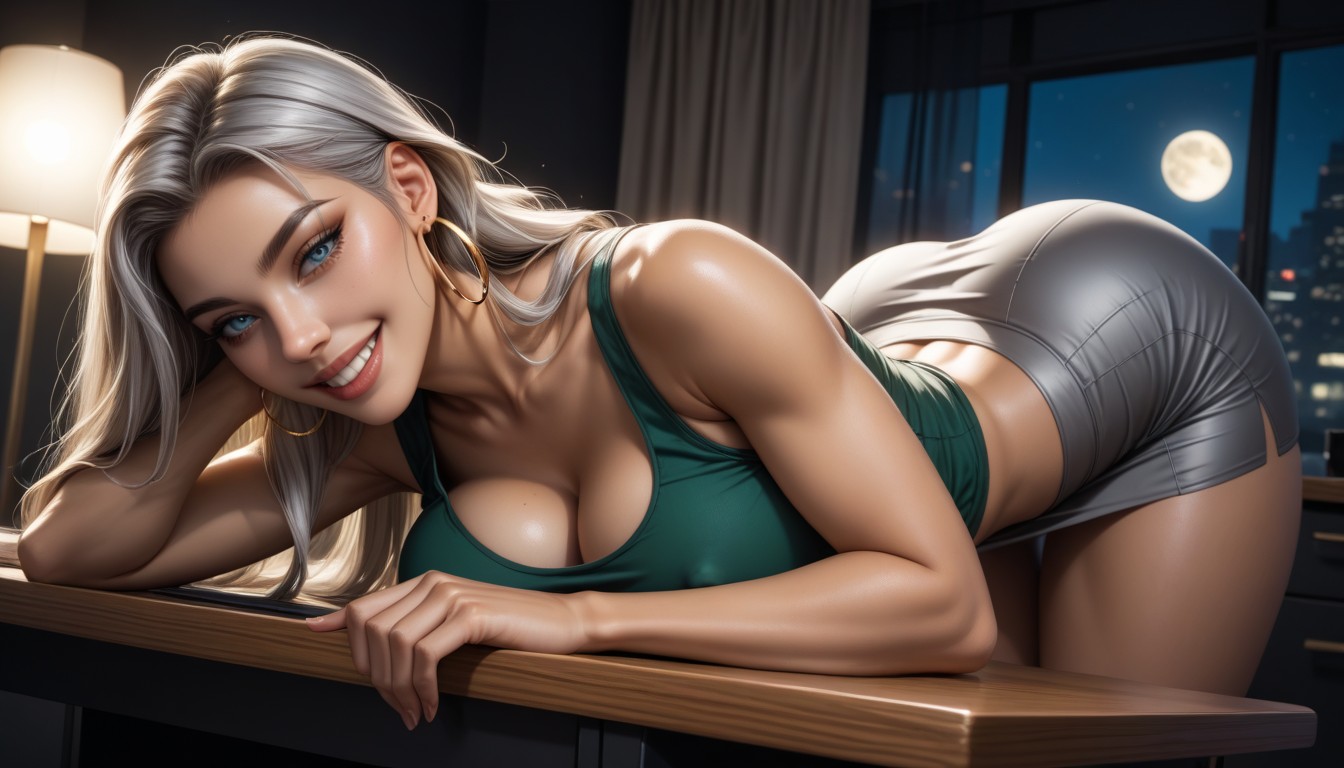 High Definition, Office, Perfect Teeth Porno IA