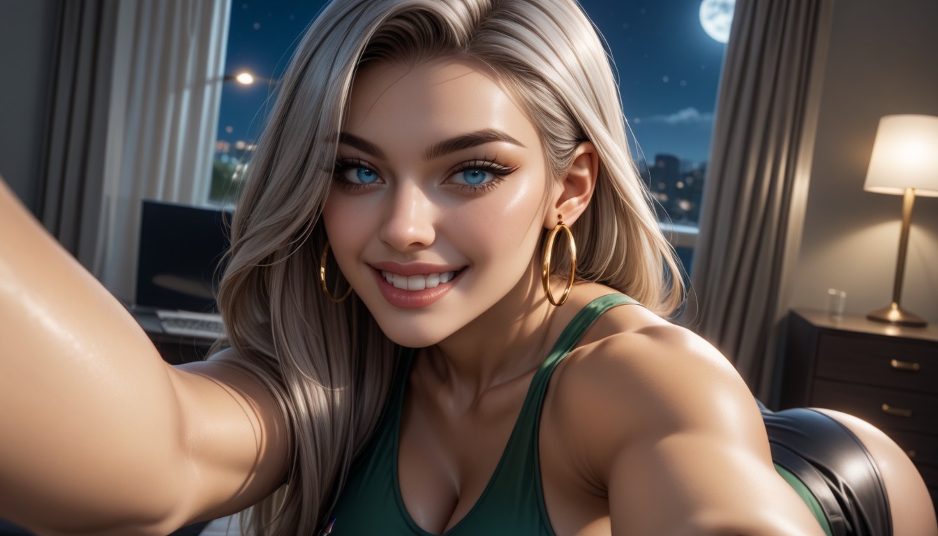 Selfie, Perfect Breast, Ash Hair AI Porn