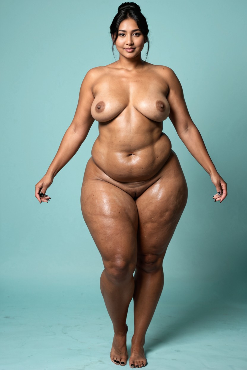 Light Skin, Gigantic Thighs, Very Tall AI Porn
