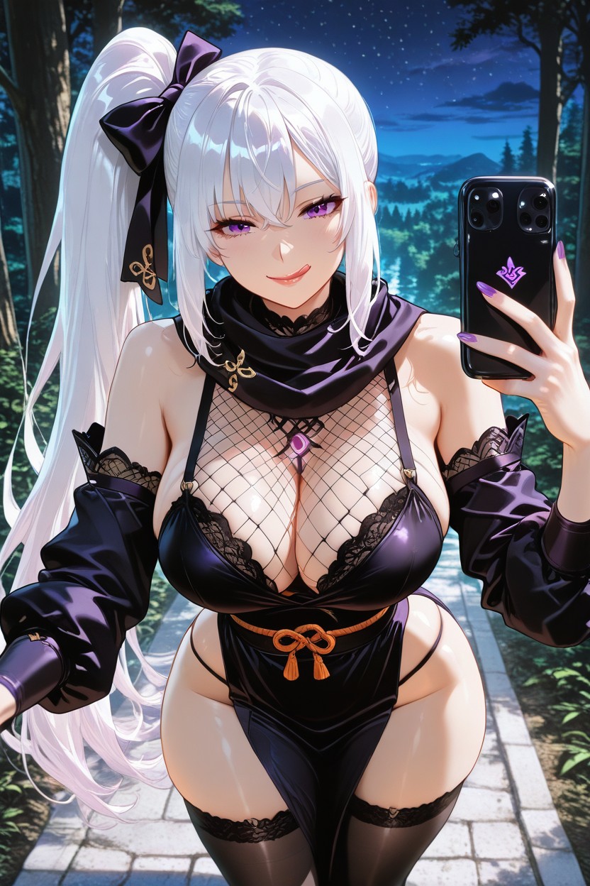 Her Buttocks Slightly, Her Upper Body Forward, Head Tilted AI Porn