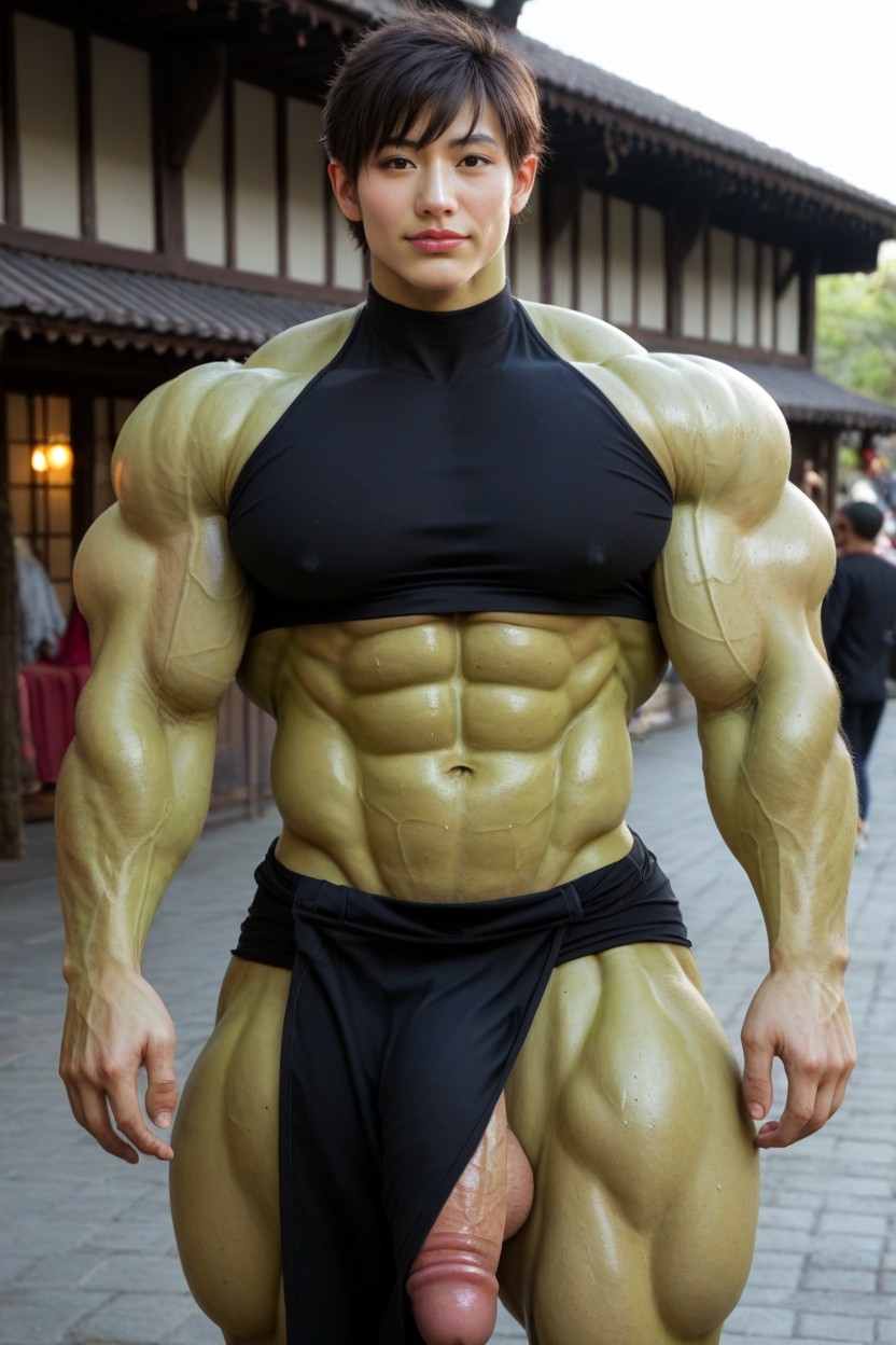 Huge Muscles, Black Loincloth, Cosplay AI Porn