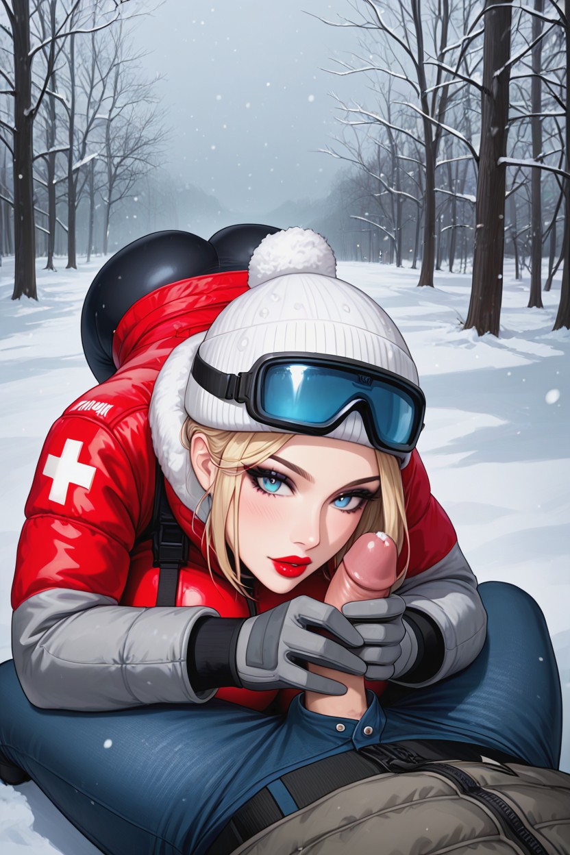 Big Rounded Ass, Snowstorm, Long Fit Legs AI Porn