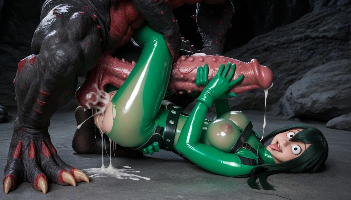 Tsuyu Asui My Hero Academia Clothes, Extreme Amounts Of Cum, Arched Back AI Porn