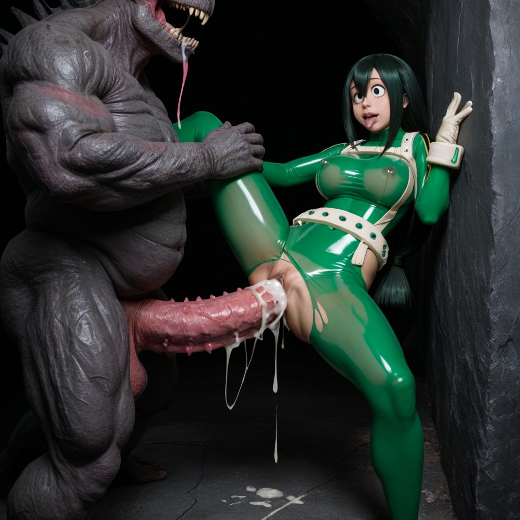 Tsuyu Asui From My Hero Academia, Ahegao, Fucked By Giganric Cock Porno IA