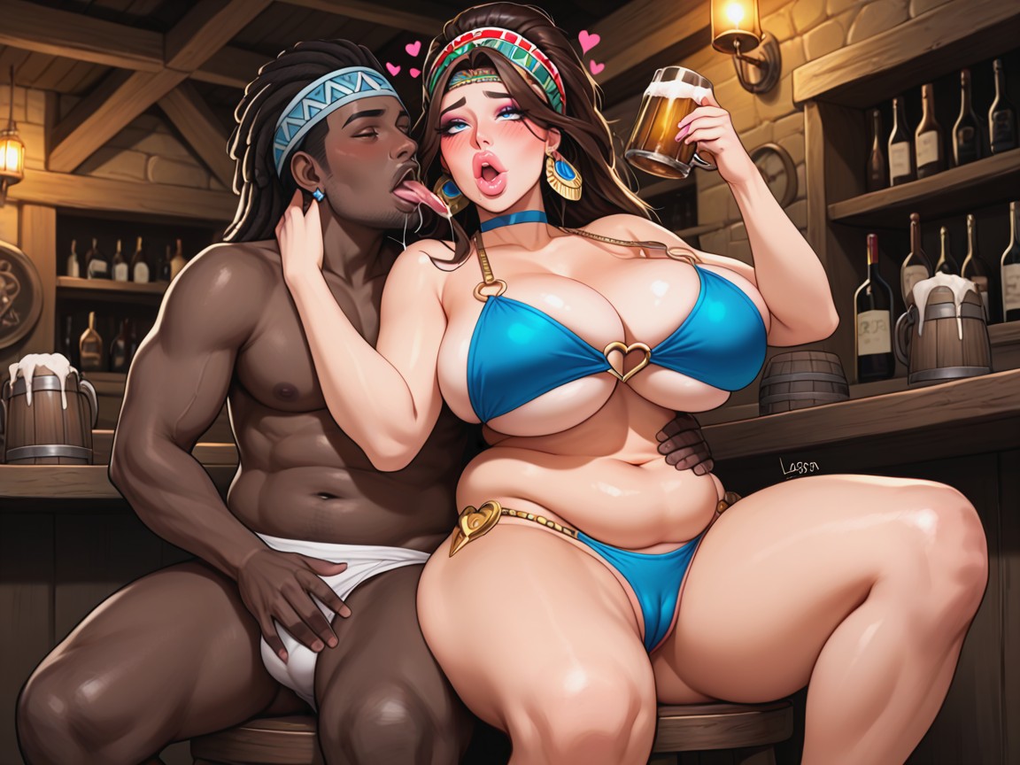 Makeup, Body Hug From Behind, Love Hearts AI Porn