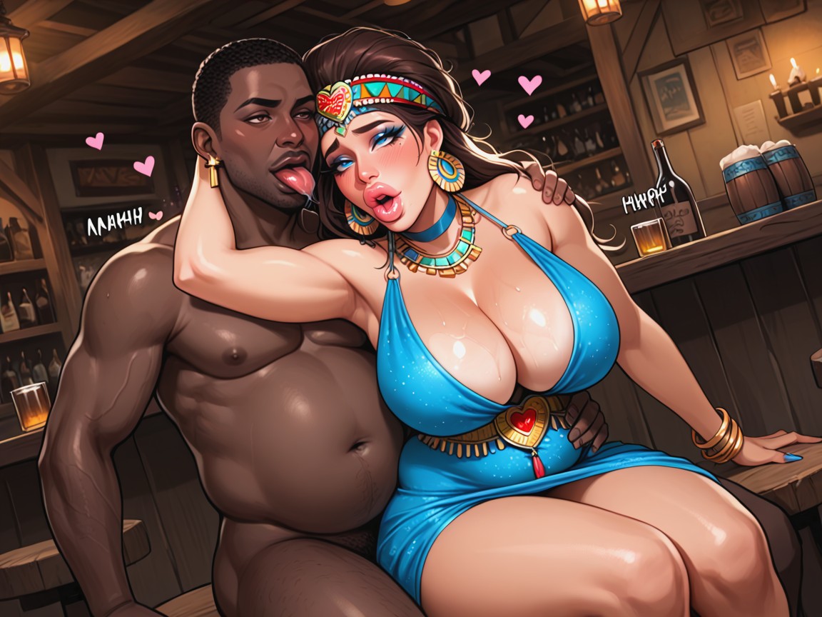 Plump Lips, Front View, Blue Eyes AI Porn