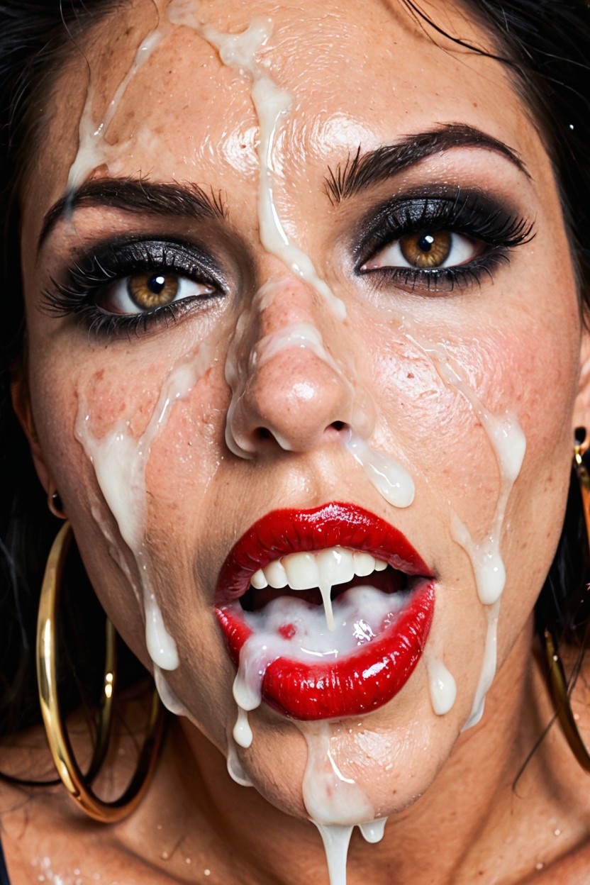 Black Eyeliner, Hyper Puffy Areola, All Teeth Showing AI Porn