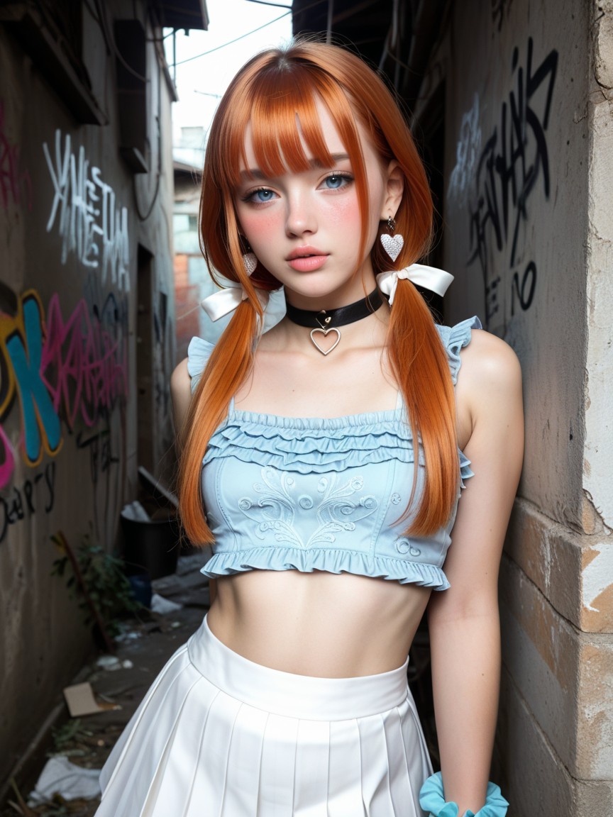Fringe Bangs, Tir À La Taille, Ghost White Skin Porno IA