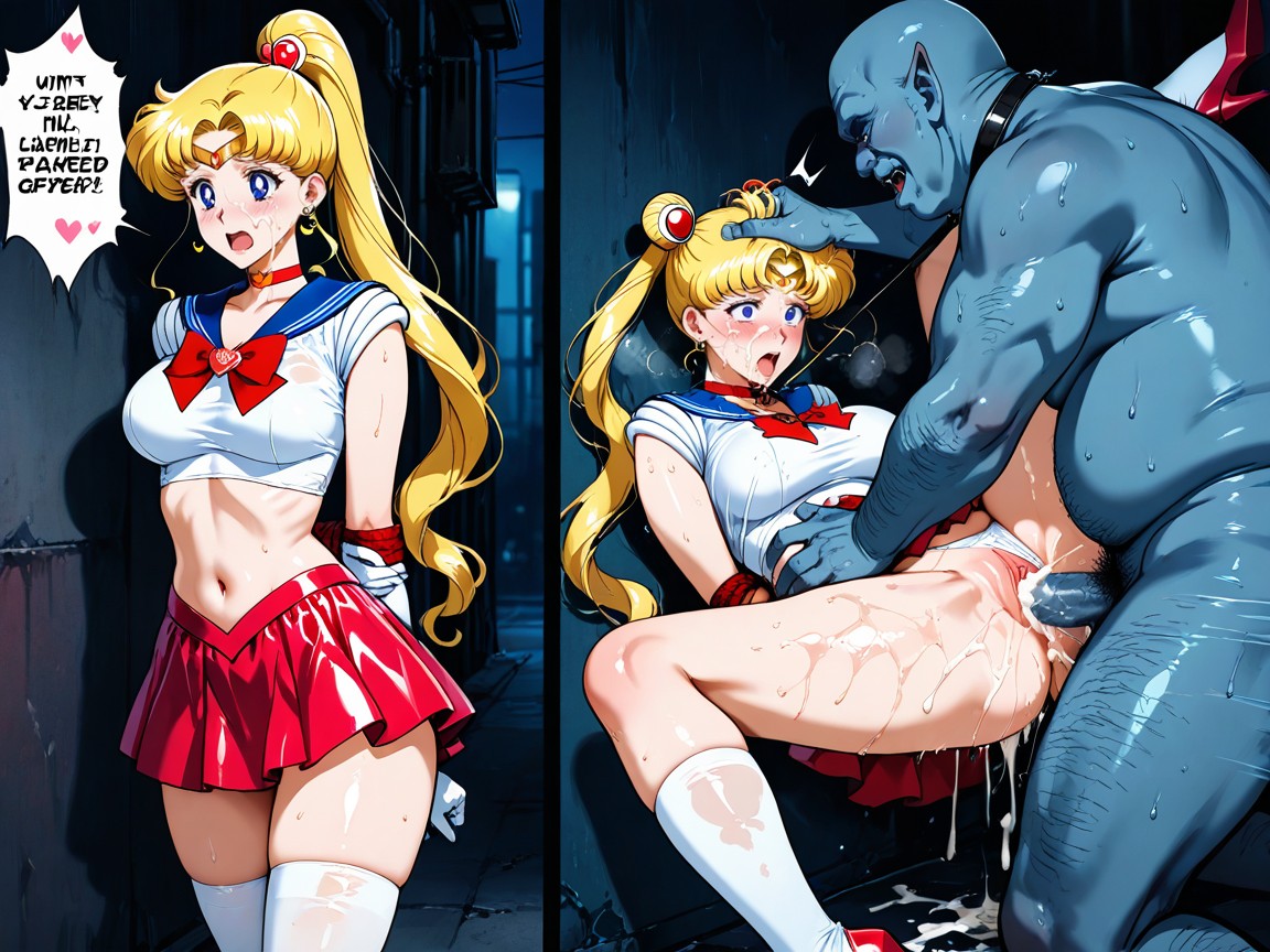 Sailor Moon, Arms Tied Behind Back, Woman On Leash AIポルノ
