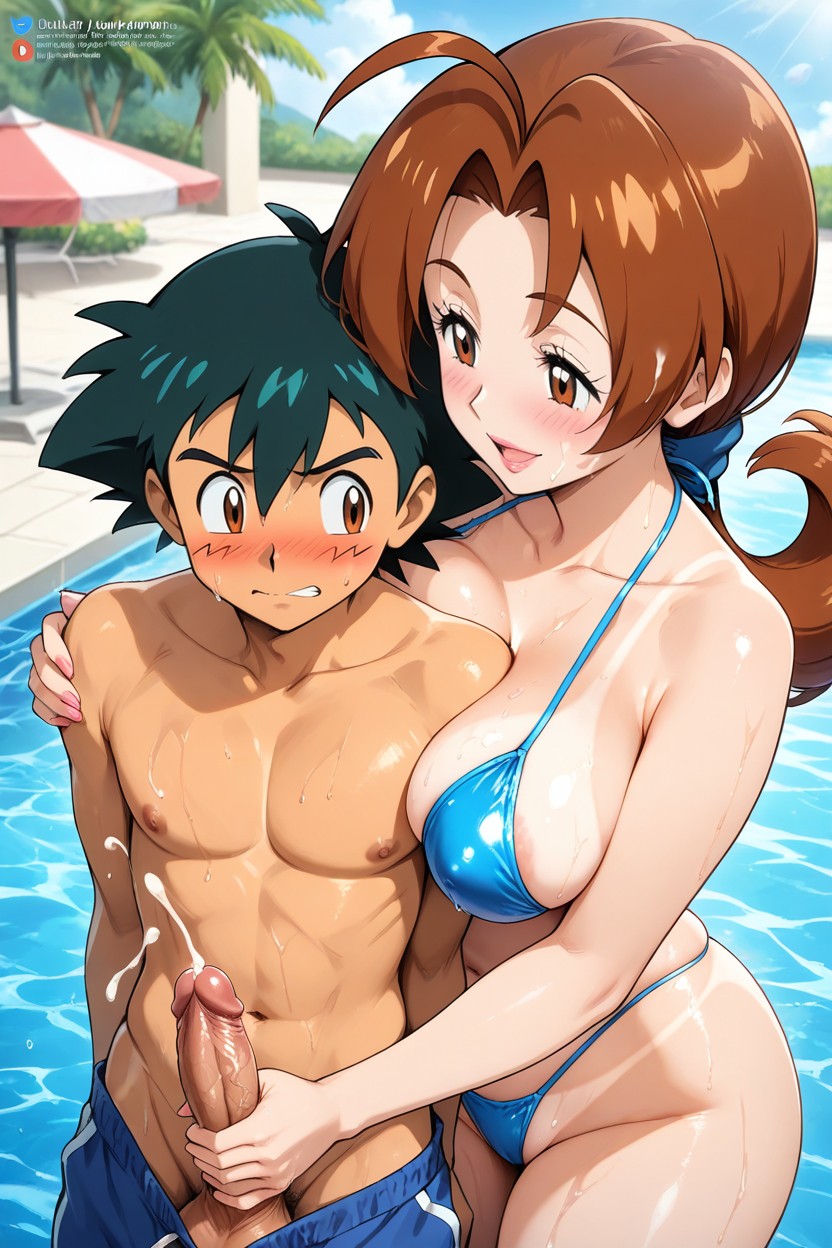 Femdom, Swimsuit Thong, Male AI黃片