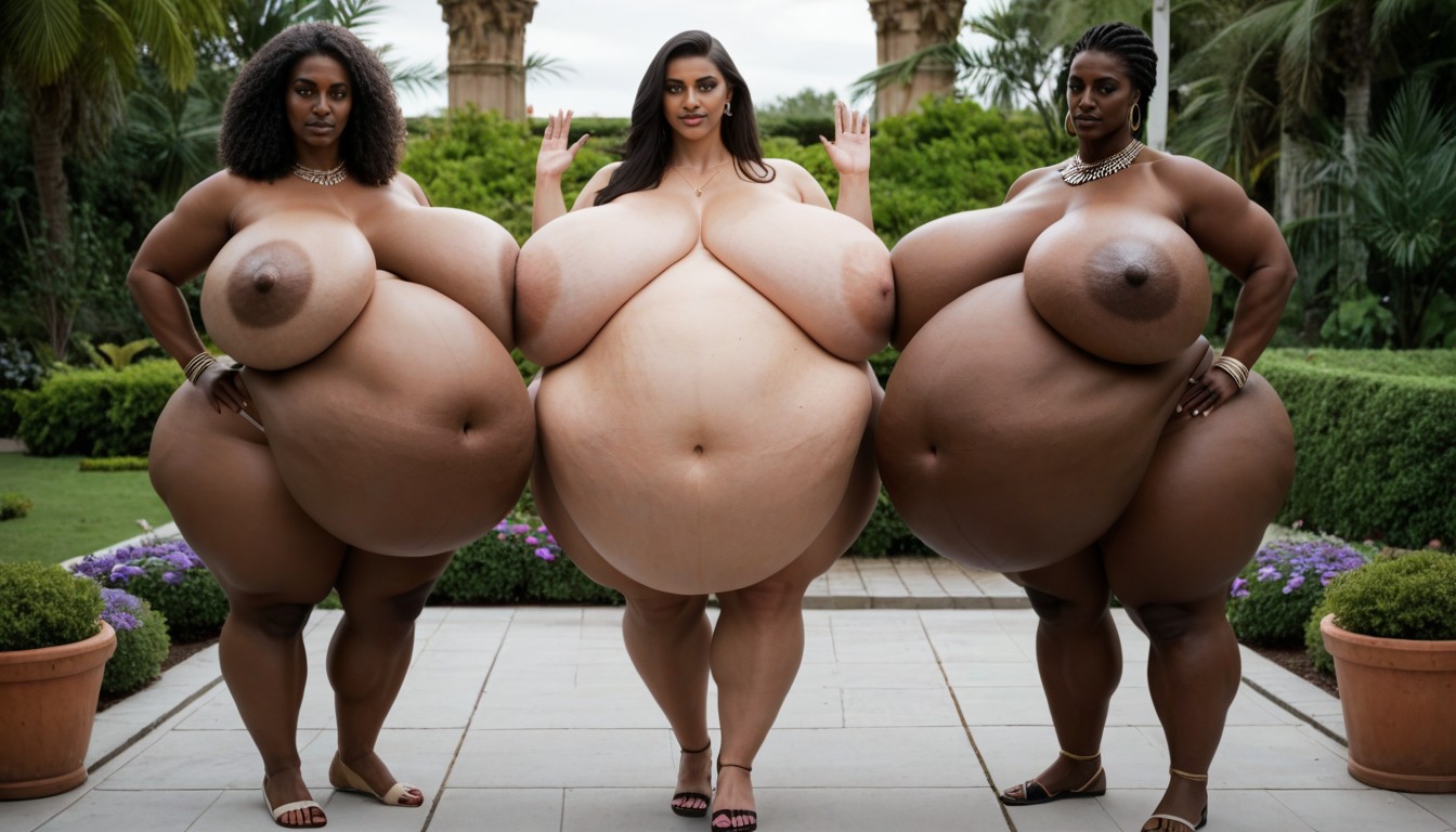 Hyper Large Belly, African, Hyper Large Thighs AI Porn