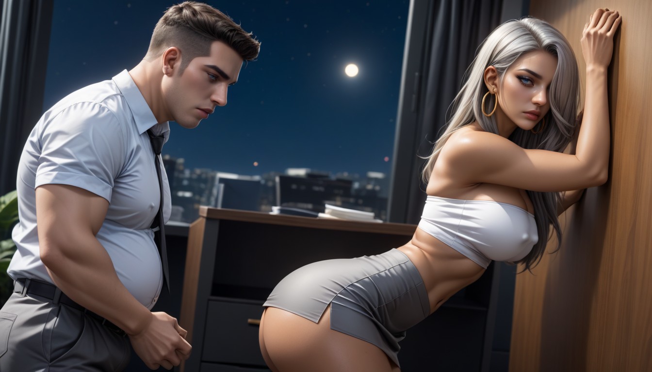 Latina, Exaggerated Sexually Explicit Details, Office AI Porn