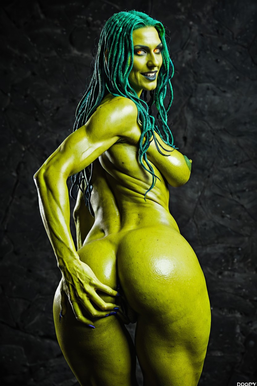 Scaley Aerolas, Huge Long Thick Nipples, Standing AI Porn