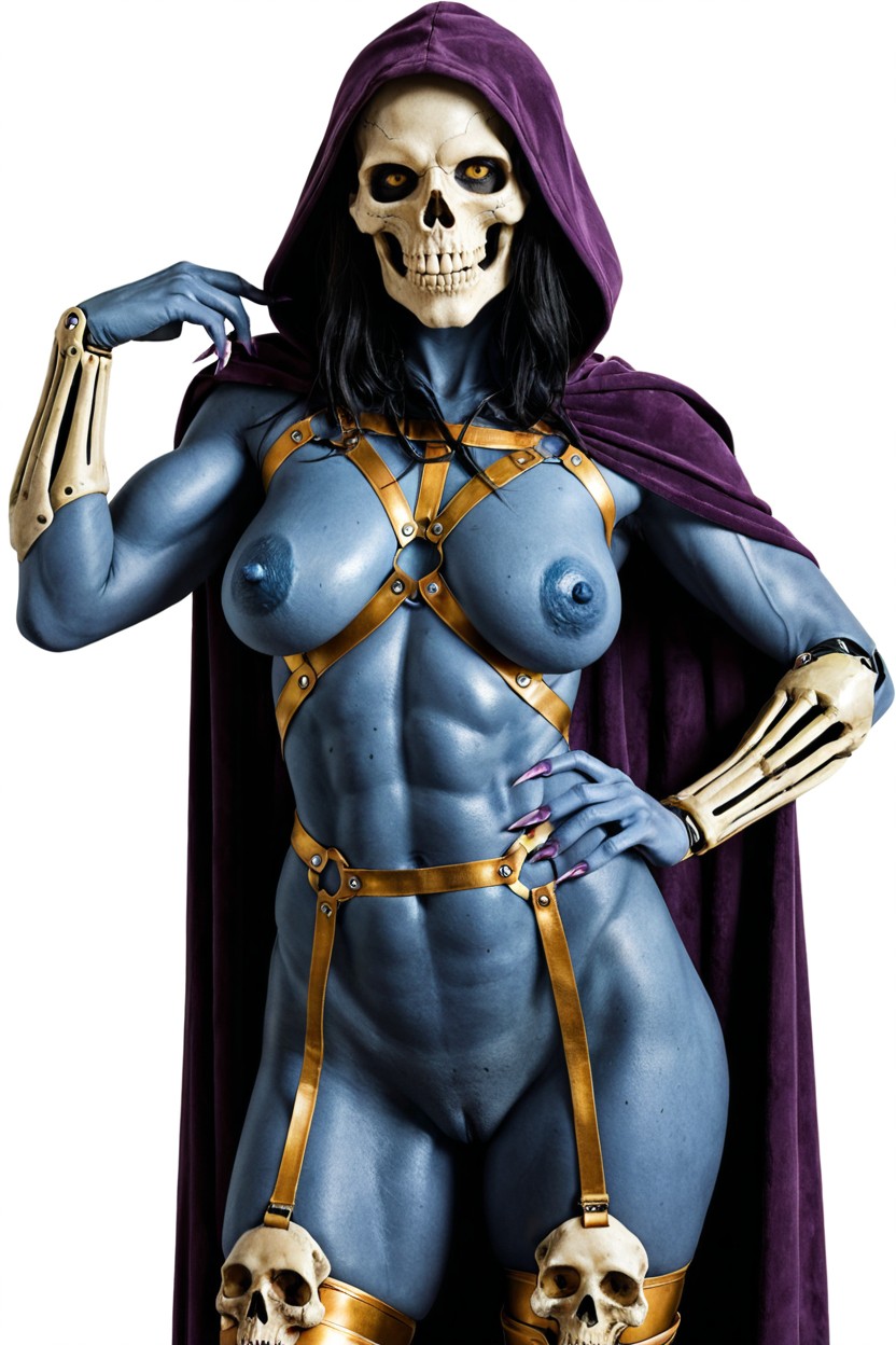 Huge Long Thick Nipples, Purple Hooded Cloak, Veiny Aerolas AI Porn