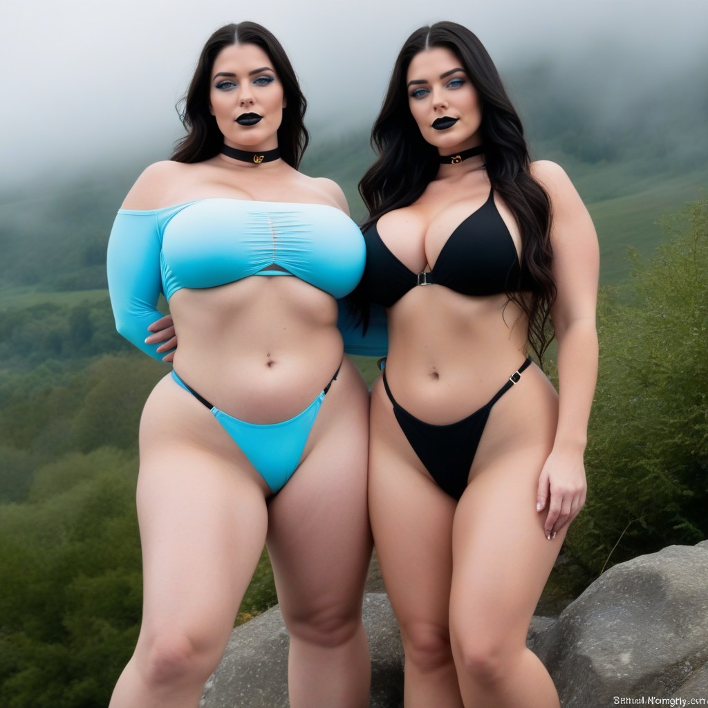 Smooth White Skin, Black Mascara, Hourglass Figure AI Porn