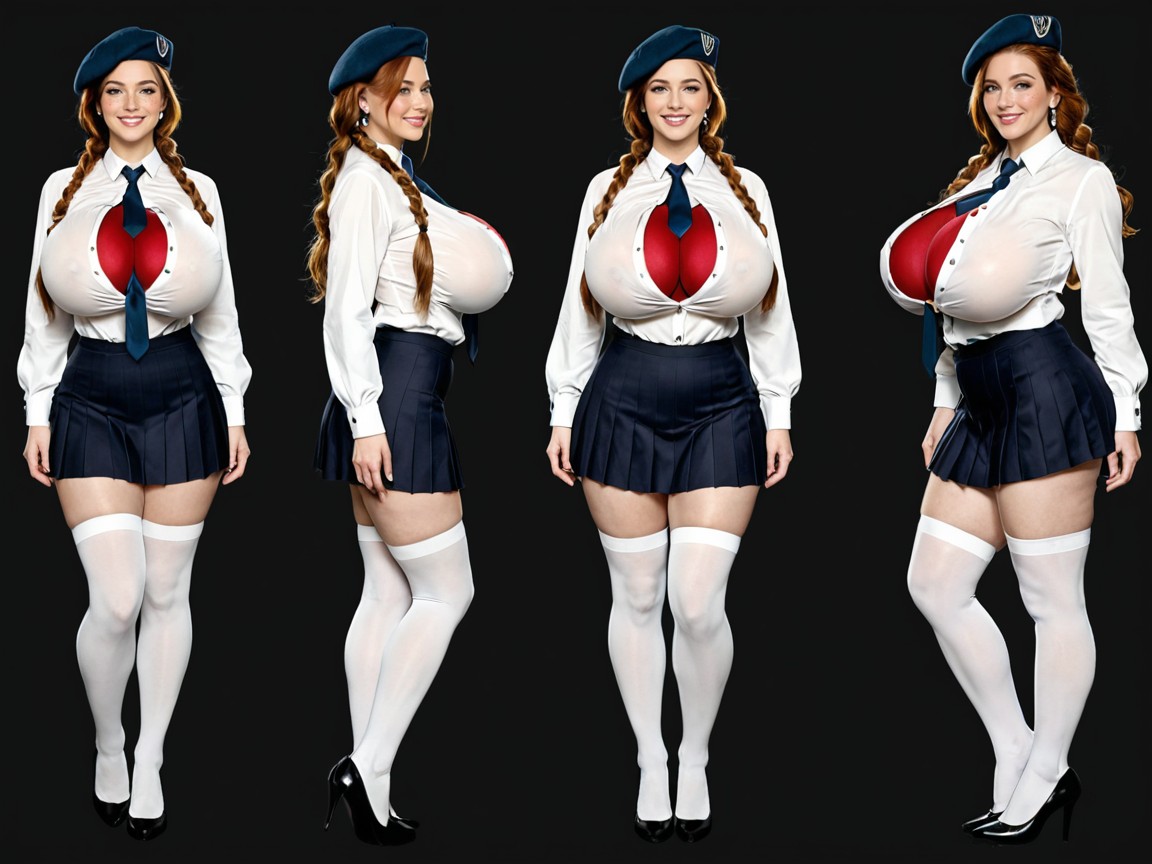 Multiple Views, Grey Eyes, Standing Straight AI Porn