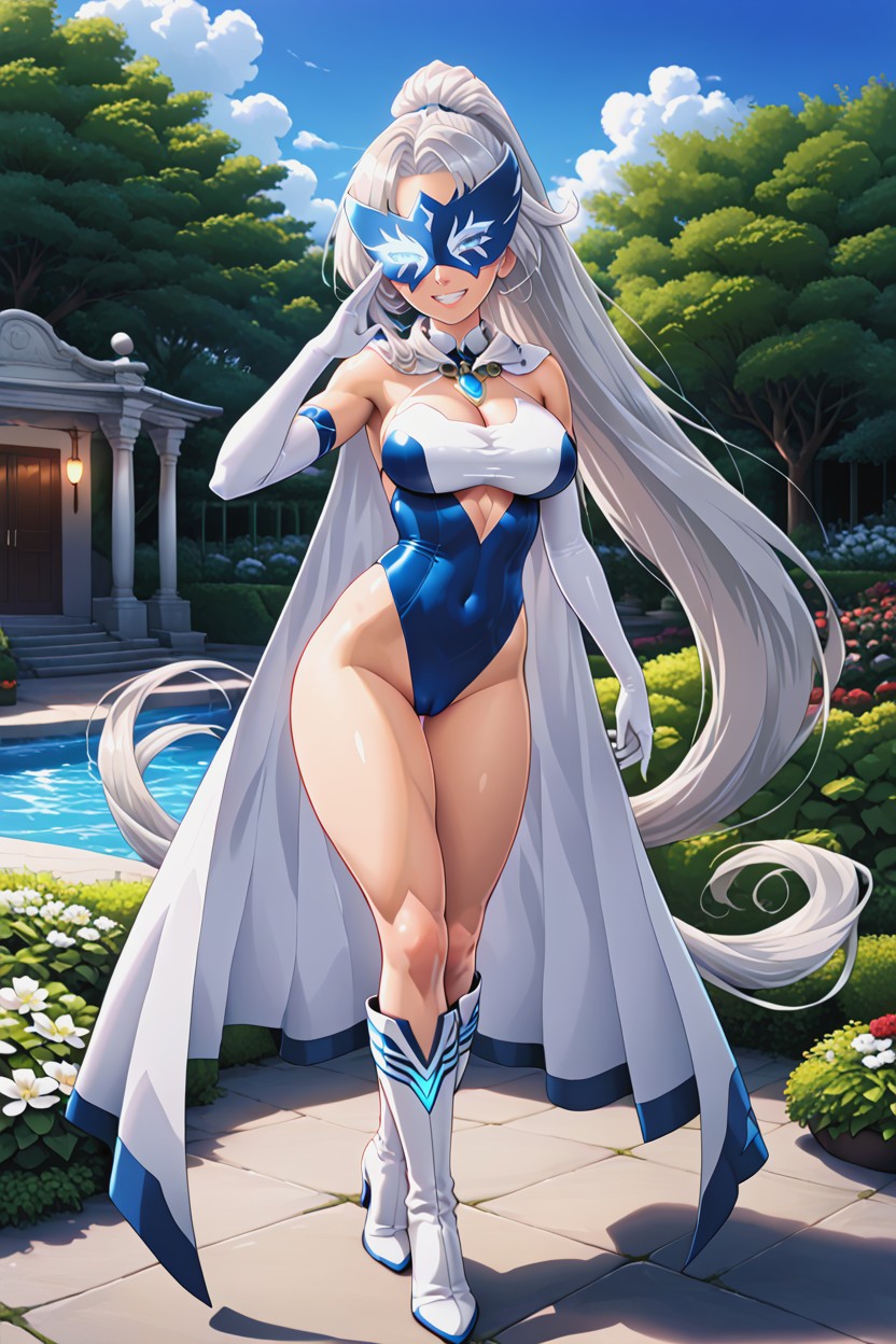 One Person, White Detailing Along The Torso And Hips, High Detailed Figure Porno IA