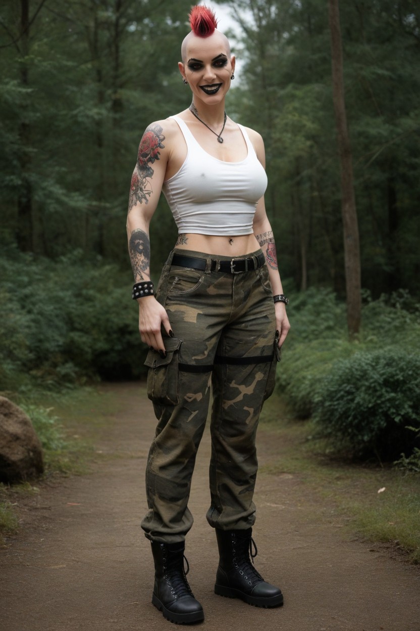 Crazy Woman, Crazy Face, Punk Belts Porno IA