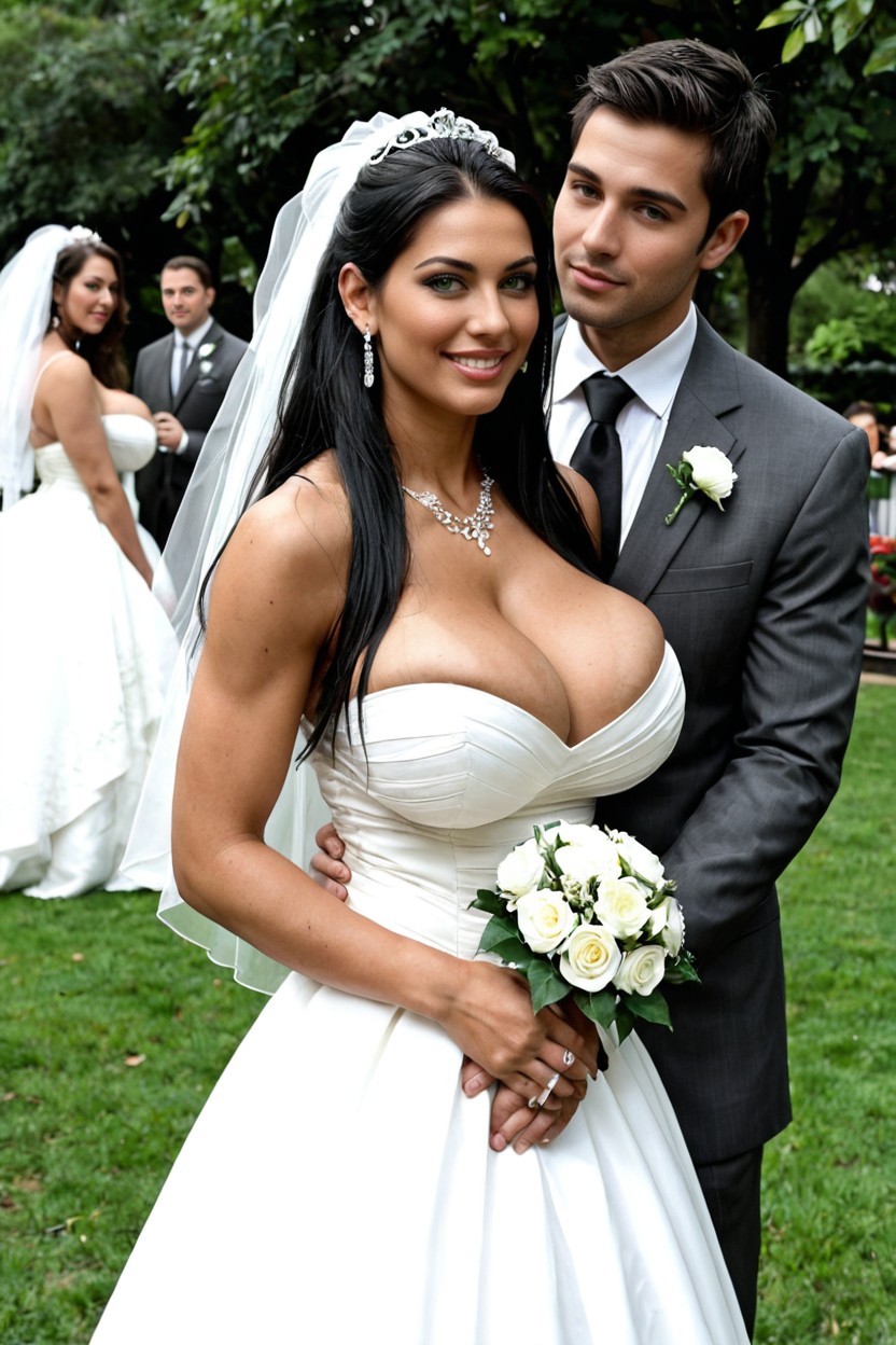 Pinched Waist, Neckline Is Tightly Compressing The Breasts, Perfect Sexy Body Porno IA