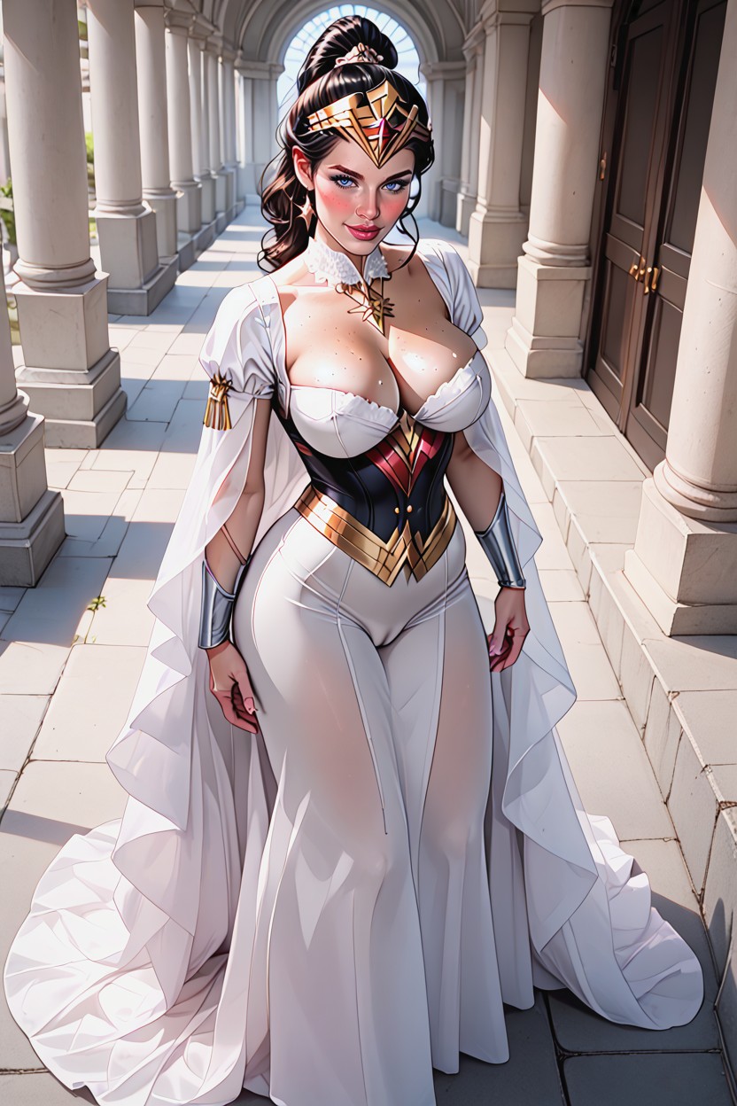 A Long, Rounded Breast With Huge Pink Erected Nipples, Long Eyelashes AIポルノ