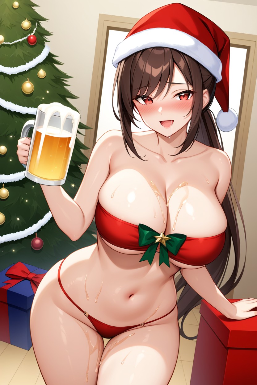 Thick White Foam On Top, Intérieur, Red Eyes Porno IA