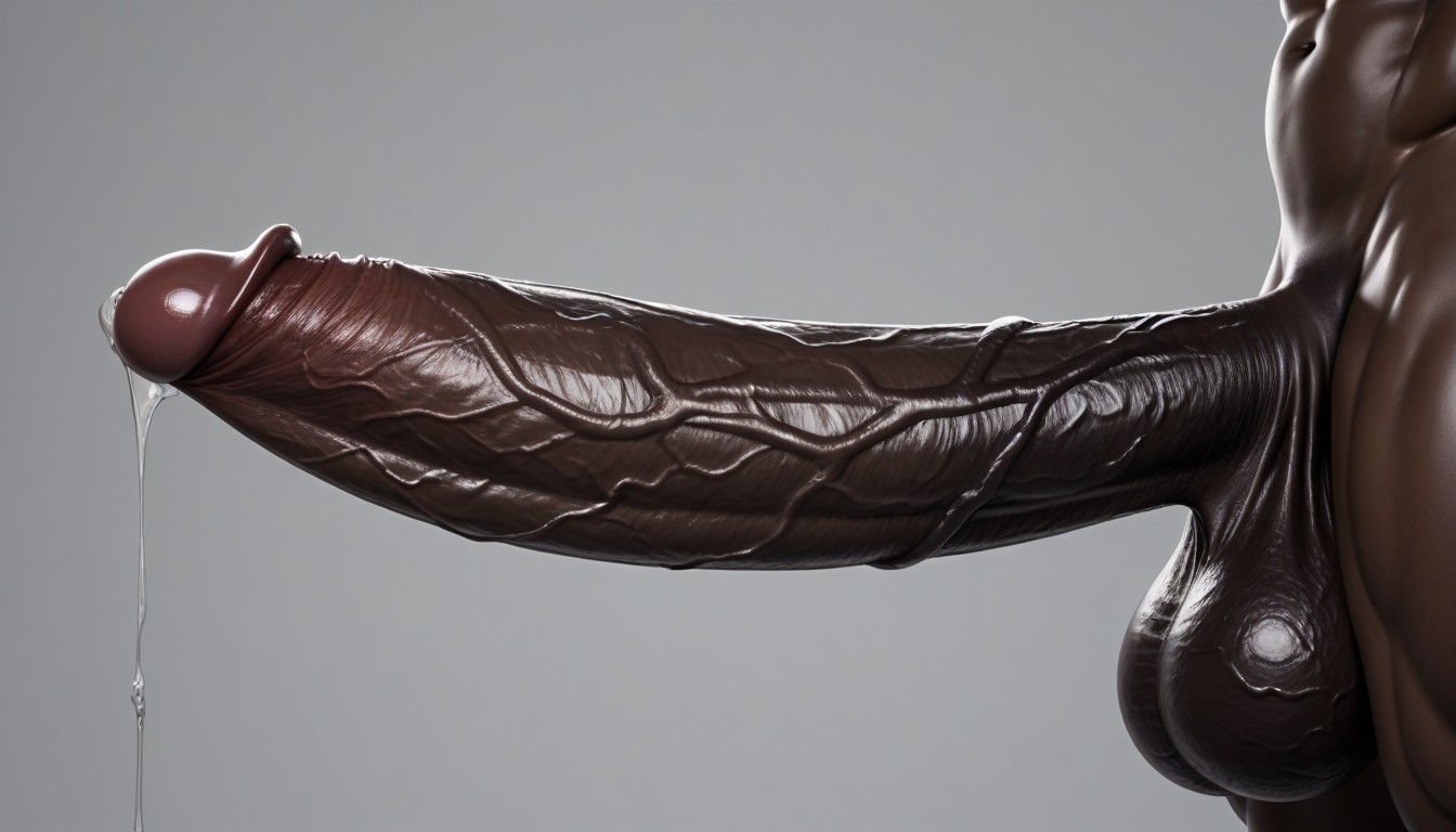 Side View Of Cock Reaches Entire Screen, Enormous Thick Juicy Erect Veiny Black Penis, Realistic Glans Cock Head AI黃片