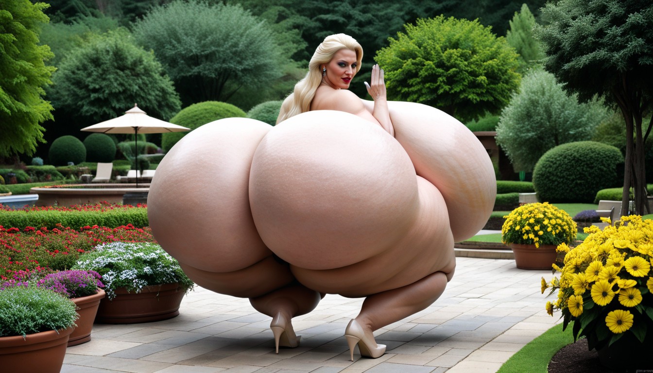 Hyper Thick Body, 30+, Blonde Hair Pornografia de IA