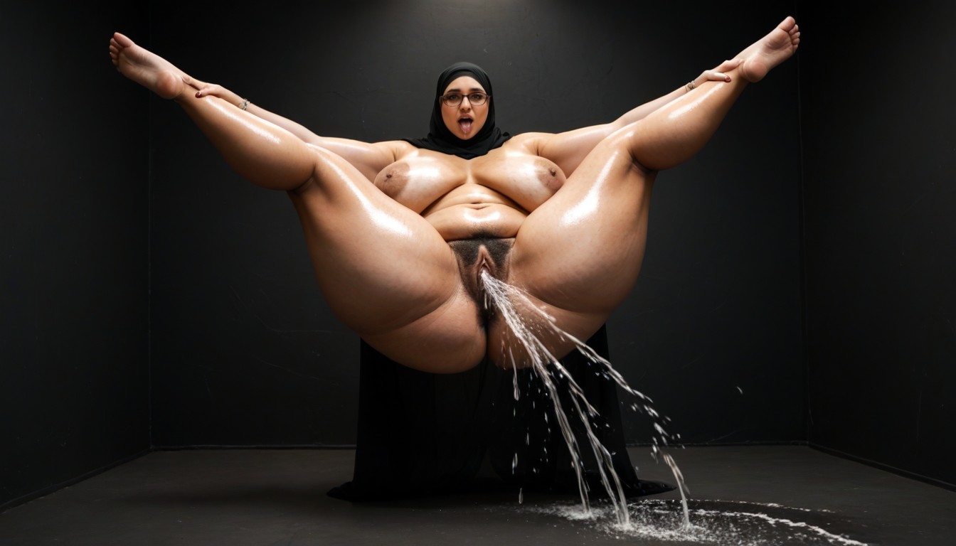 Extremely Giant Fat Ass, Hyper Fat Ass, Obese Arab Black Hijab ИИ порно