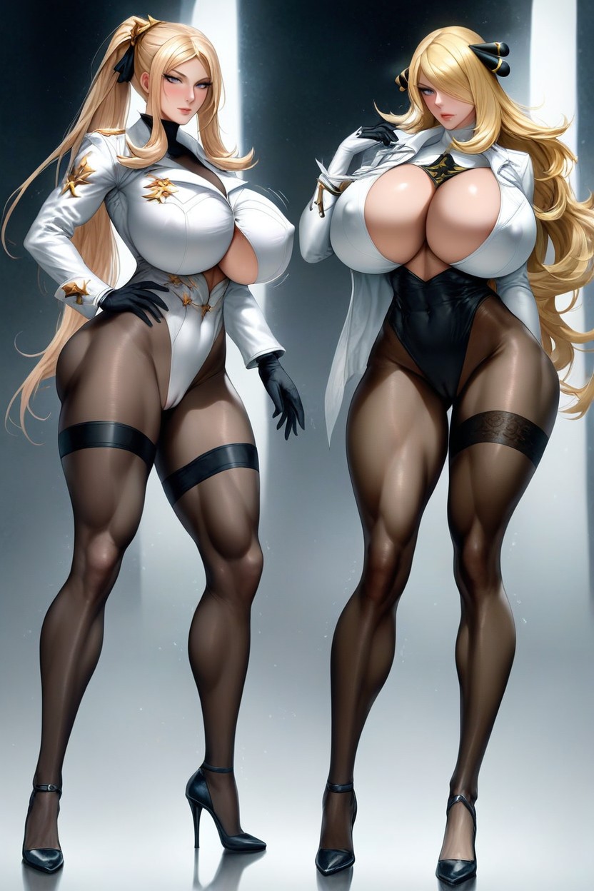 Intense Shaking Orgasm, Gigantic Breasts, High Heels AI Porn