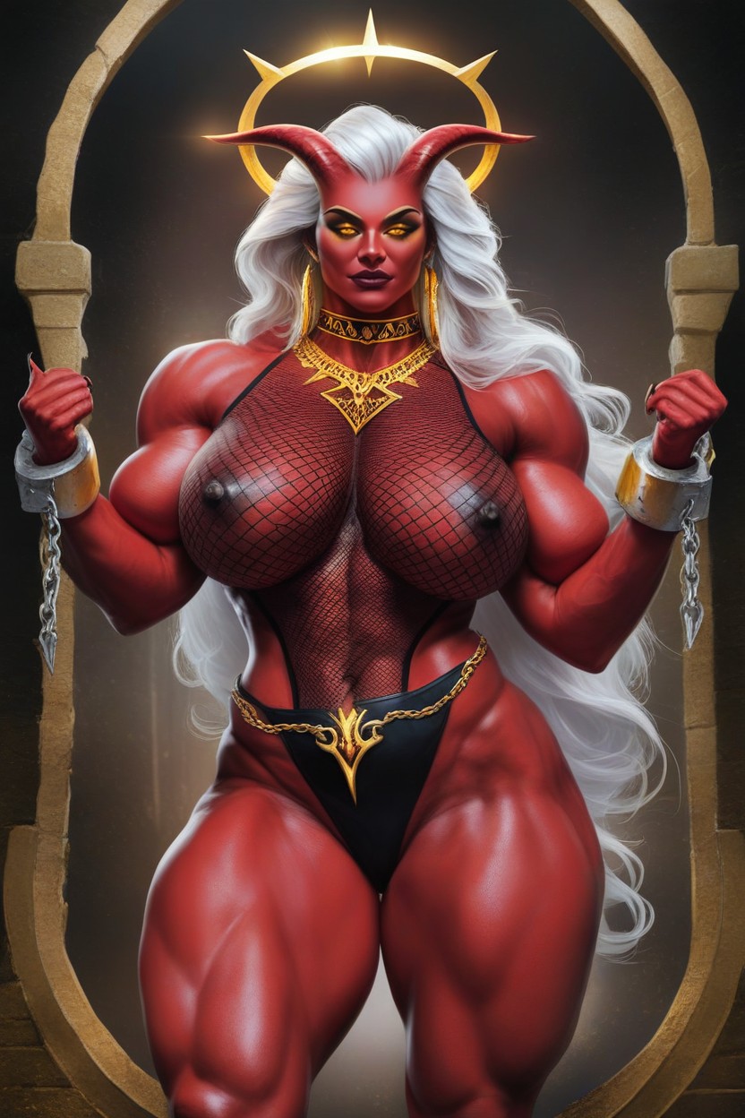 Shackled Neck, Thick Thighs, Female Demon AI黃片