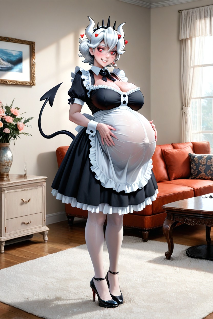 Living Room, Heavily Pregnant, Heart Eyes Porno IA