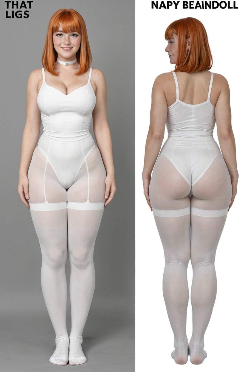 White Sheer Pantyhose, Standing Straight, Choker Porno IA