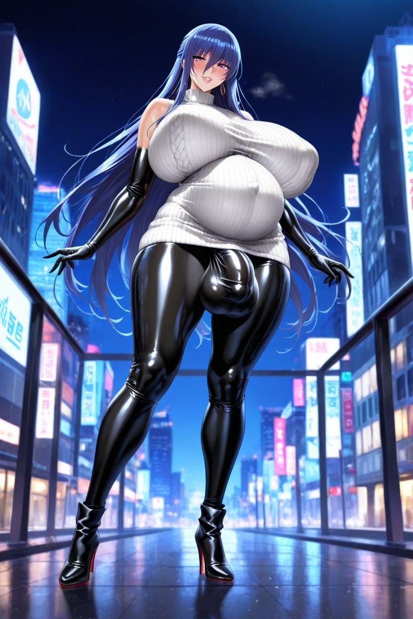 Massive Futanari Bulge, Thong, Futanari Bulge AI Porn
