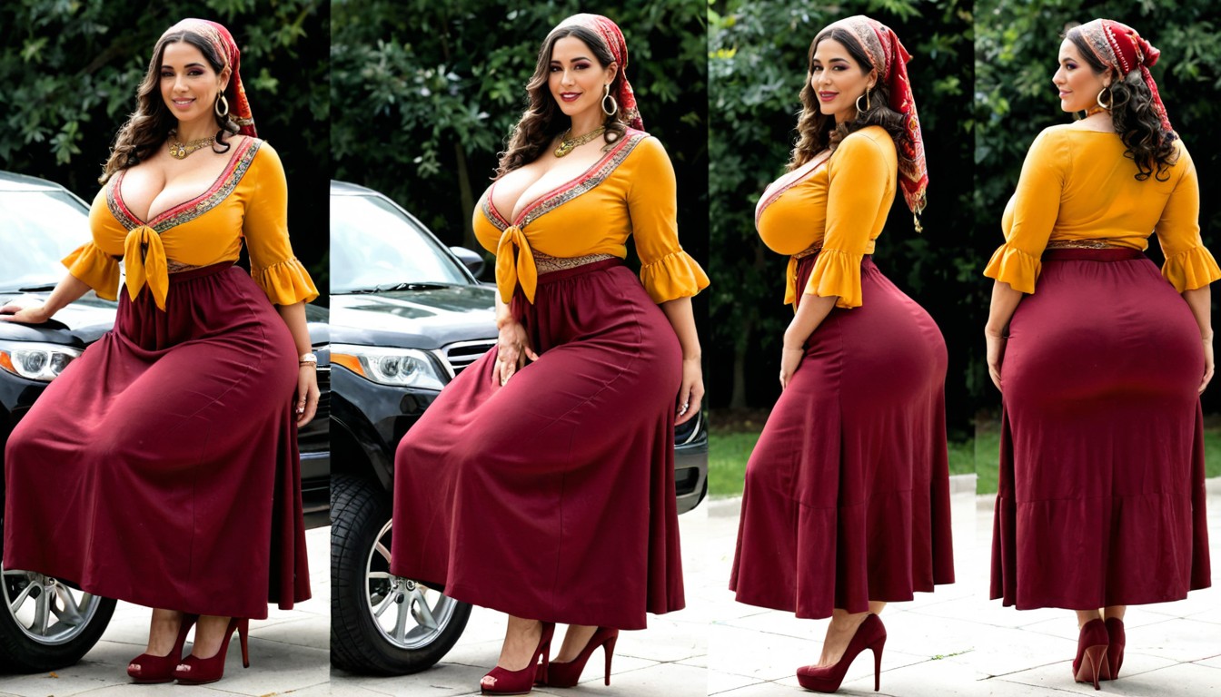 Hyper Hourglass Body, Dicke Oberschenkel, Hyper Hips KI Porno