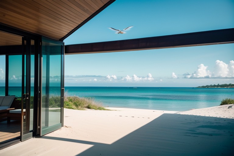 Ocean, Wide View Capturing Island, House AI 포르노