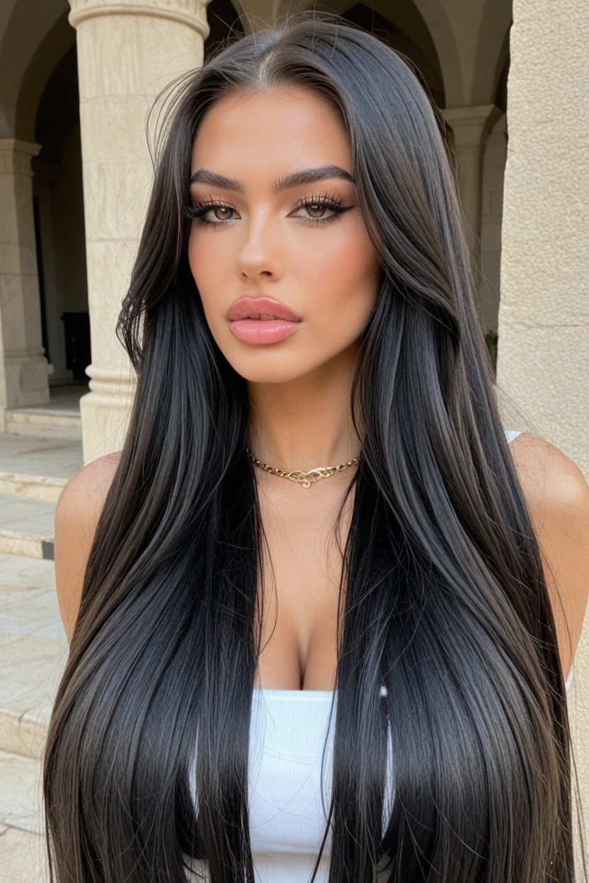 Massive Hair, Extremely Long Hair, 完美巨乳 AI黃片