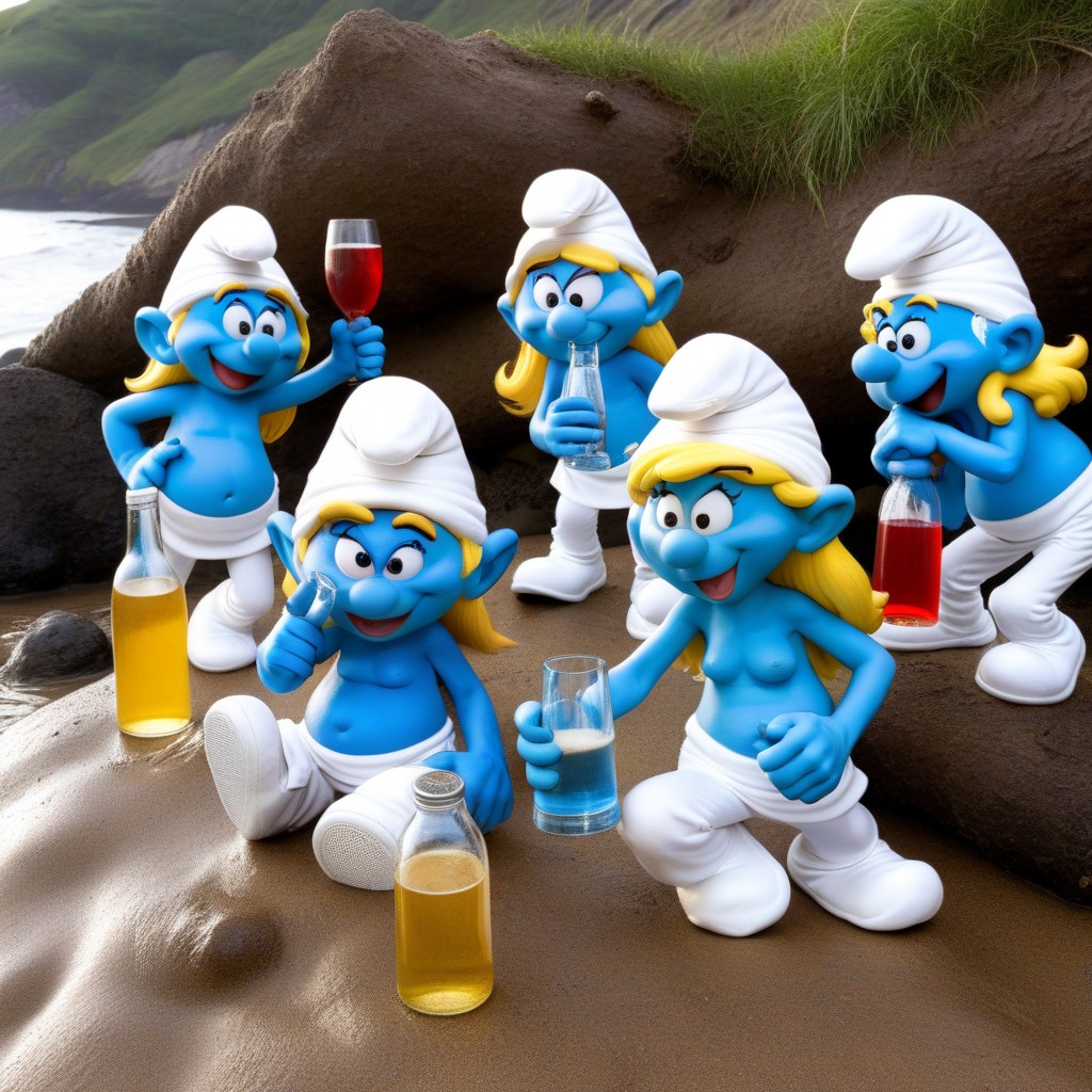 Smurfs, Smurfs Are_drunkards, Deserted Island Shore AI黃片