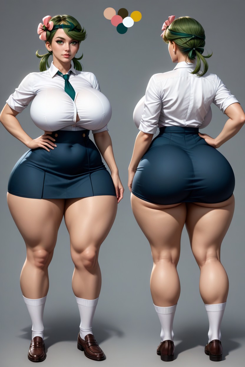 Character Turnaround, Symmetrical Pose, Big Round Bubble Butt AI黃片