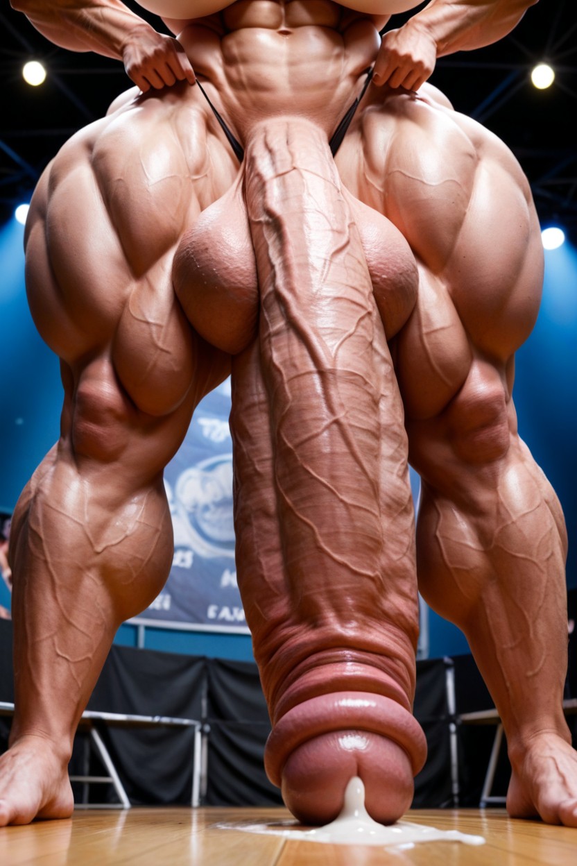 Extreme Hyper Cock Takes Up Entire Image, 마이크로 비키니, Extreme Massive Hyper Girthy Cock AI 포르노