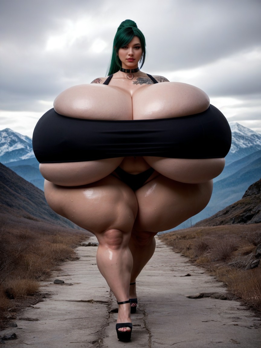 Sweat, Extreme Hips To Waist Ratio, Impossibly Hyper Massive Bbl Butt AI 포르노